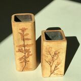 Pair of ceramic vases by Raymonde Leduc, Vallauris 60s