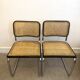Pair of Marcel Breuer B32 Cesca chairs made in Italy.