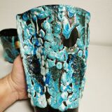 Pair of vintage Cyclops vases, Ice Cream Parlour enamels, 60s / 70s