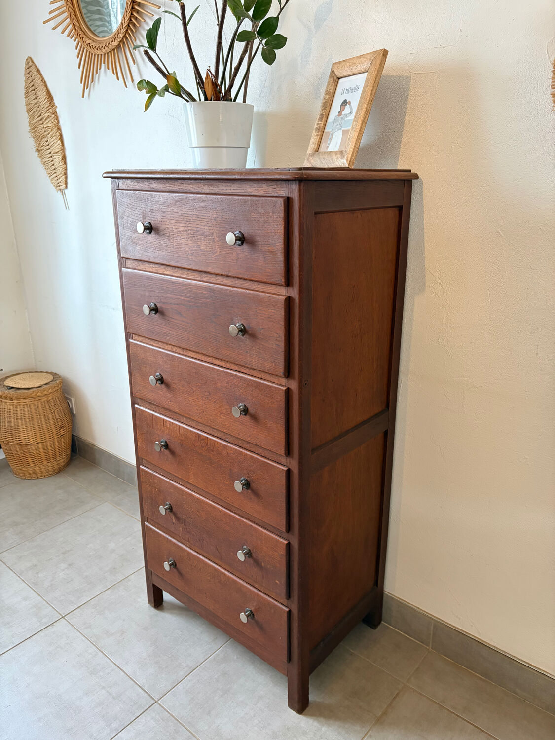 Vintage tall chest of drawers