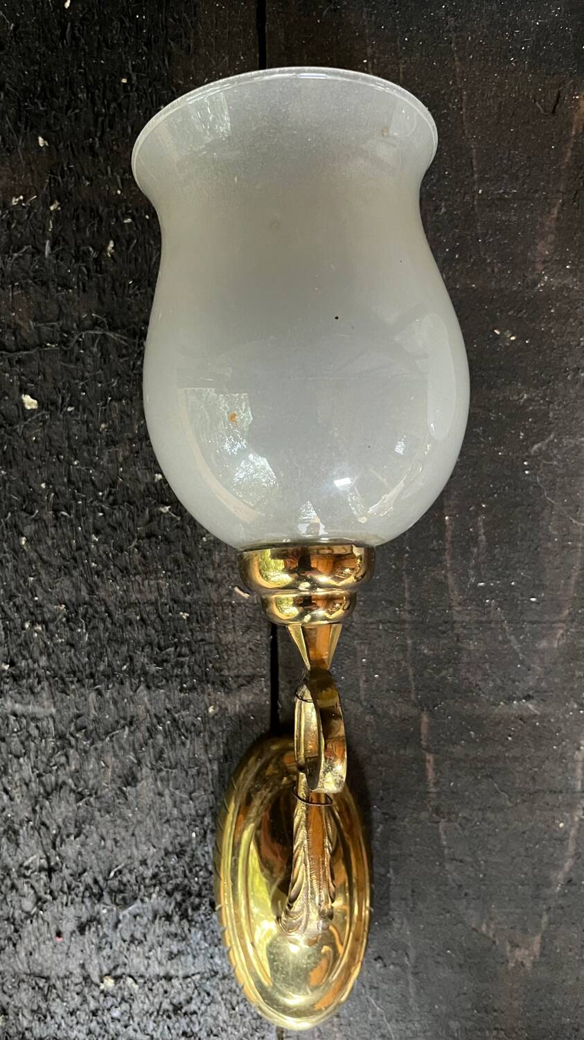 Paire d’appliques laiton et verre vintage