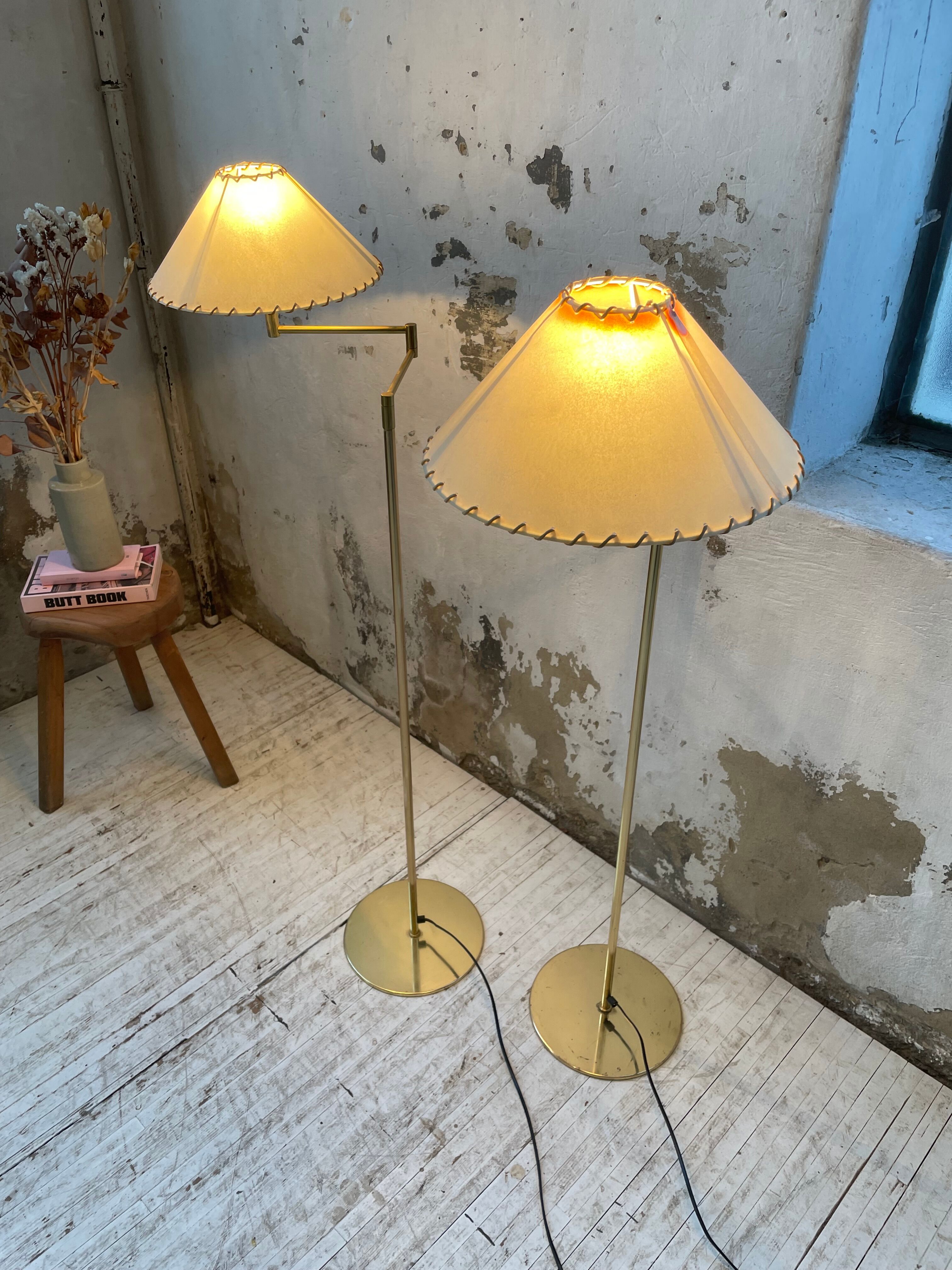 Pair of SCE floor lamps articulated brass 70s