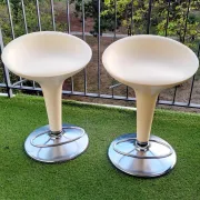 Two bombo stools by magis designed by stefano giovannoni.