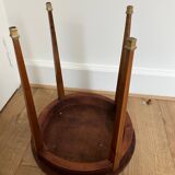 Table bois marqueterie pieds dorés