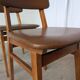 Vintage stol kamnik dining chairs (set of 4): mid-century leather seat