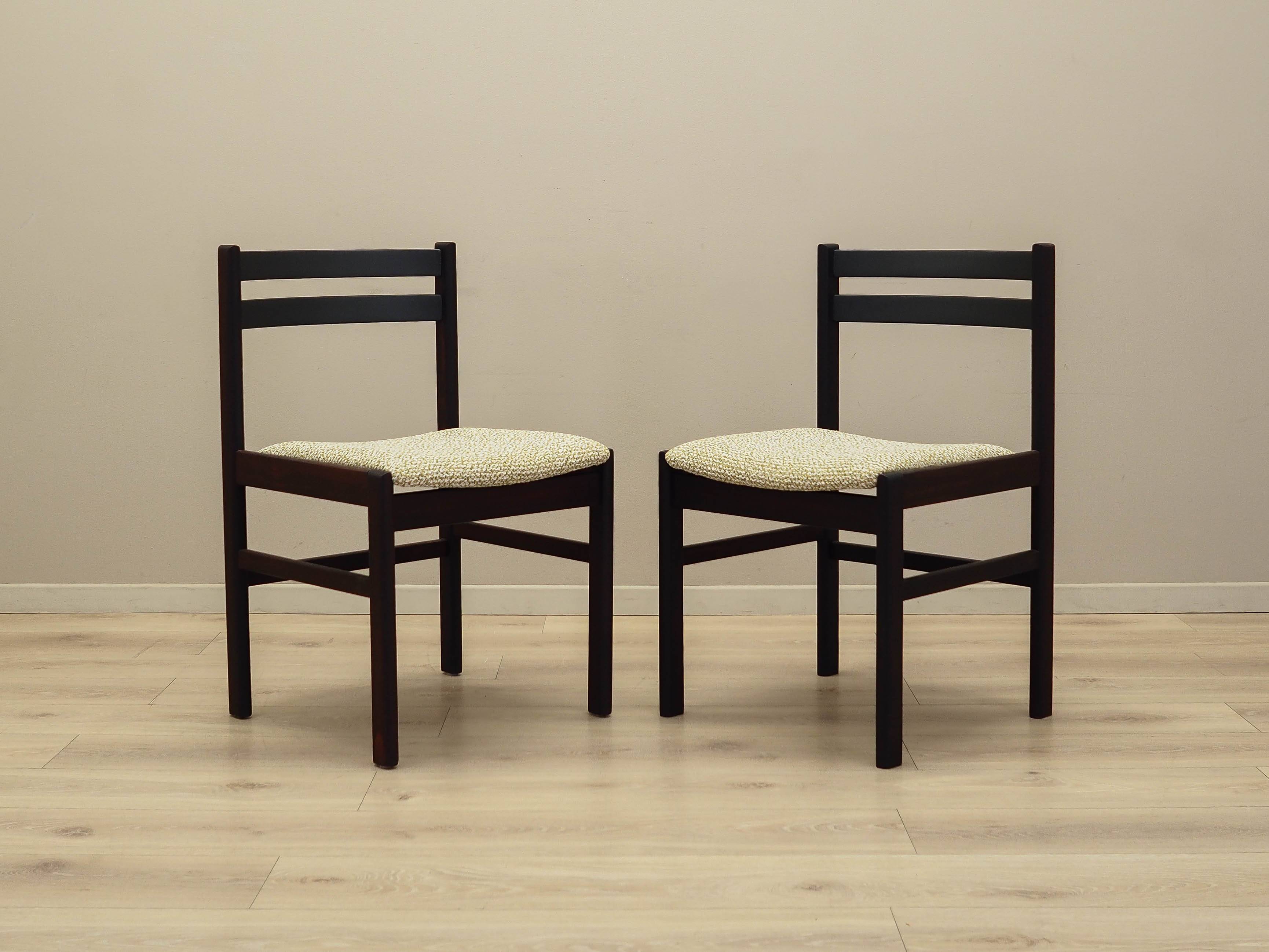 Set of two rosewood chairs, Danish design, 1970s, production: Denmark