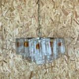 XL 60s 70s Murano Glass Chrome Chandelier Chandelier Glass Space Age 60s v