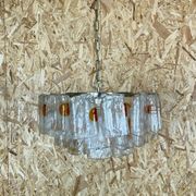 XL 60s 70s Murano Glass Chrome Chandelier Chandelier Glass Space Age 60s v