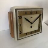 1950 art deco wooden clock prim, czechoslovakia