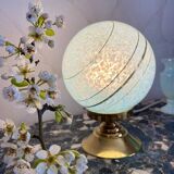 Lampe art déco verre de clichy bleu