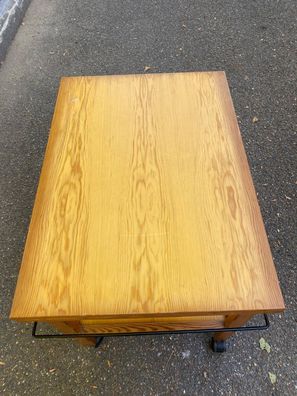 Scandinavian extendable solid wood side table folding 1980
