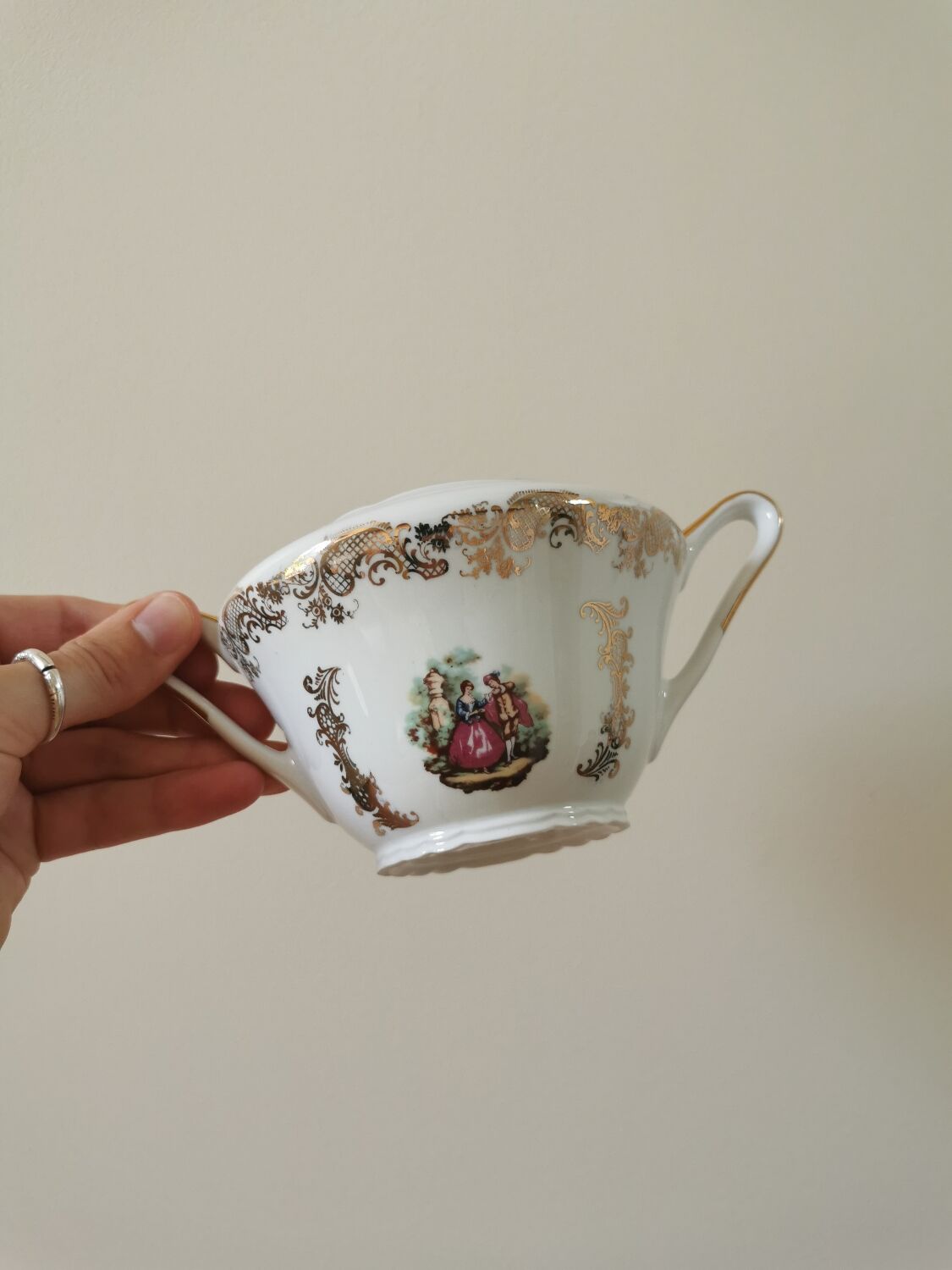 Duo of vintage porcelain cups