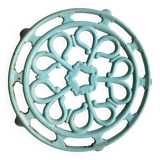 Water green enamelled trivet.