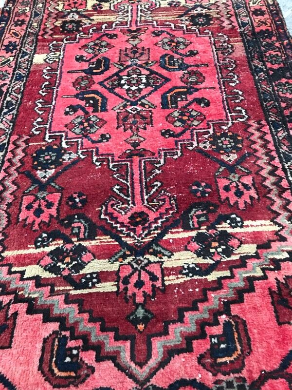 Carpet Persian hamadan's vintage hand 103 x 190 cm