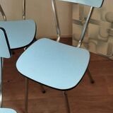 4 chaises en Formica bleues