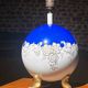 lamp base ball in porcelain Rosenthal Selb, cobalt and gilding 1950s