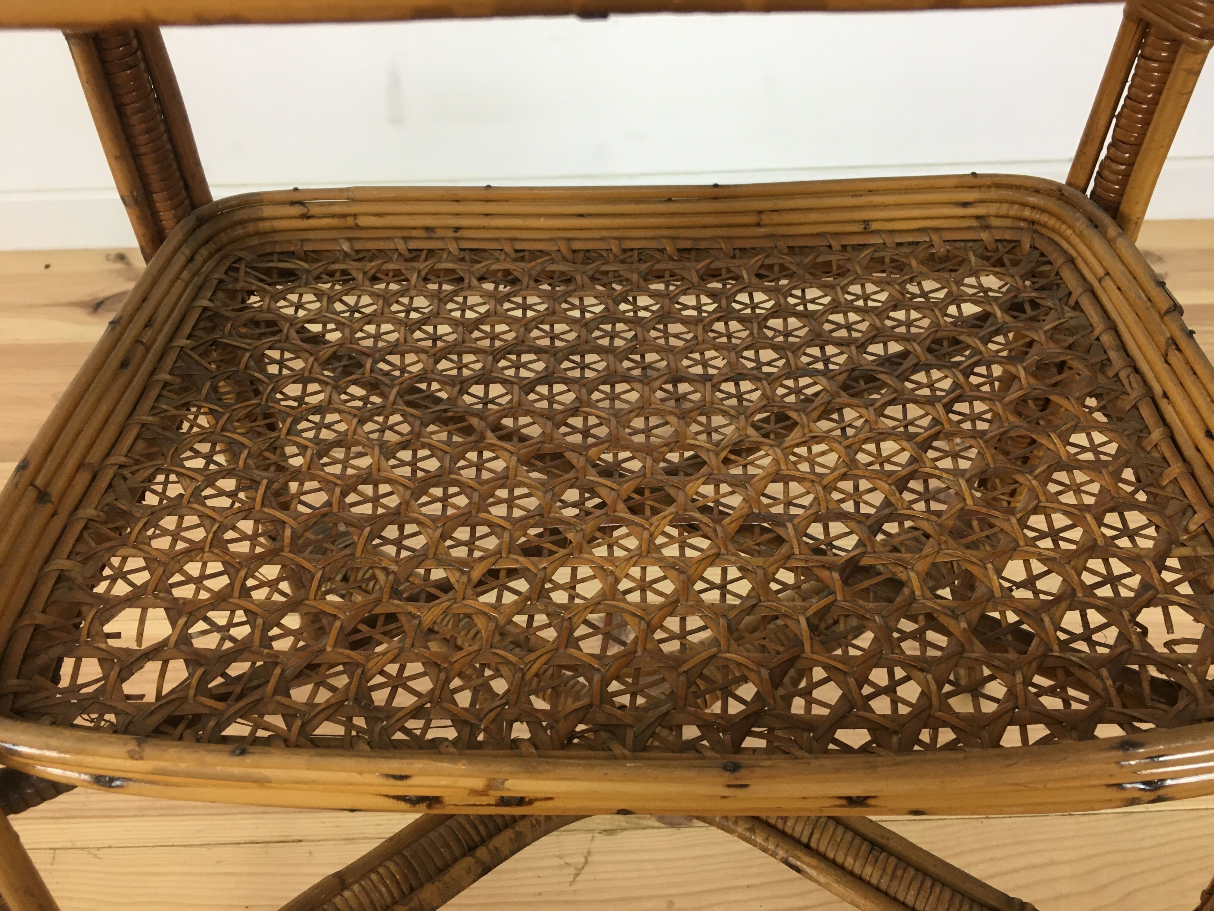 Side table or rattan and canning service