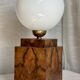 Art Deco lamp made of wood and opaline.