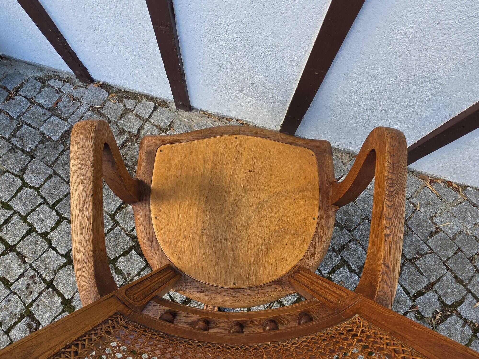Victorian oak swivel armchair