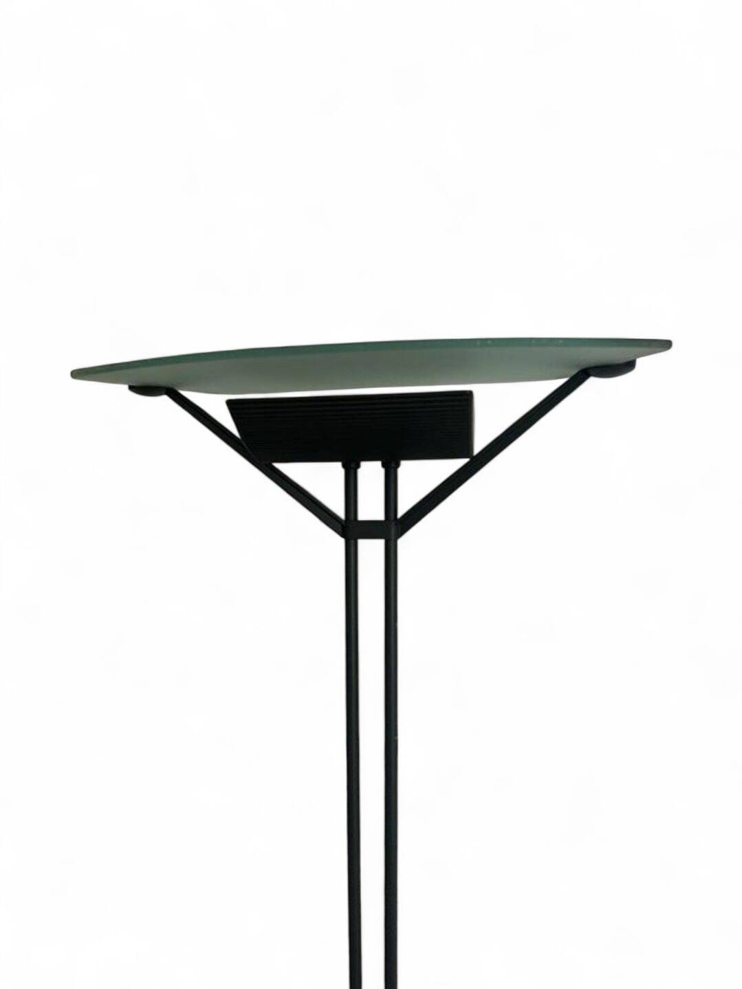 Black halogen floor lamp – design by Sigheaki Asahara, circa 1980