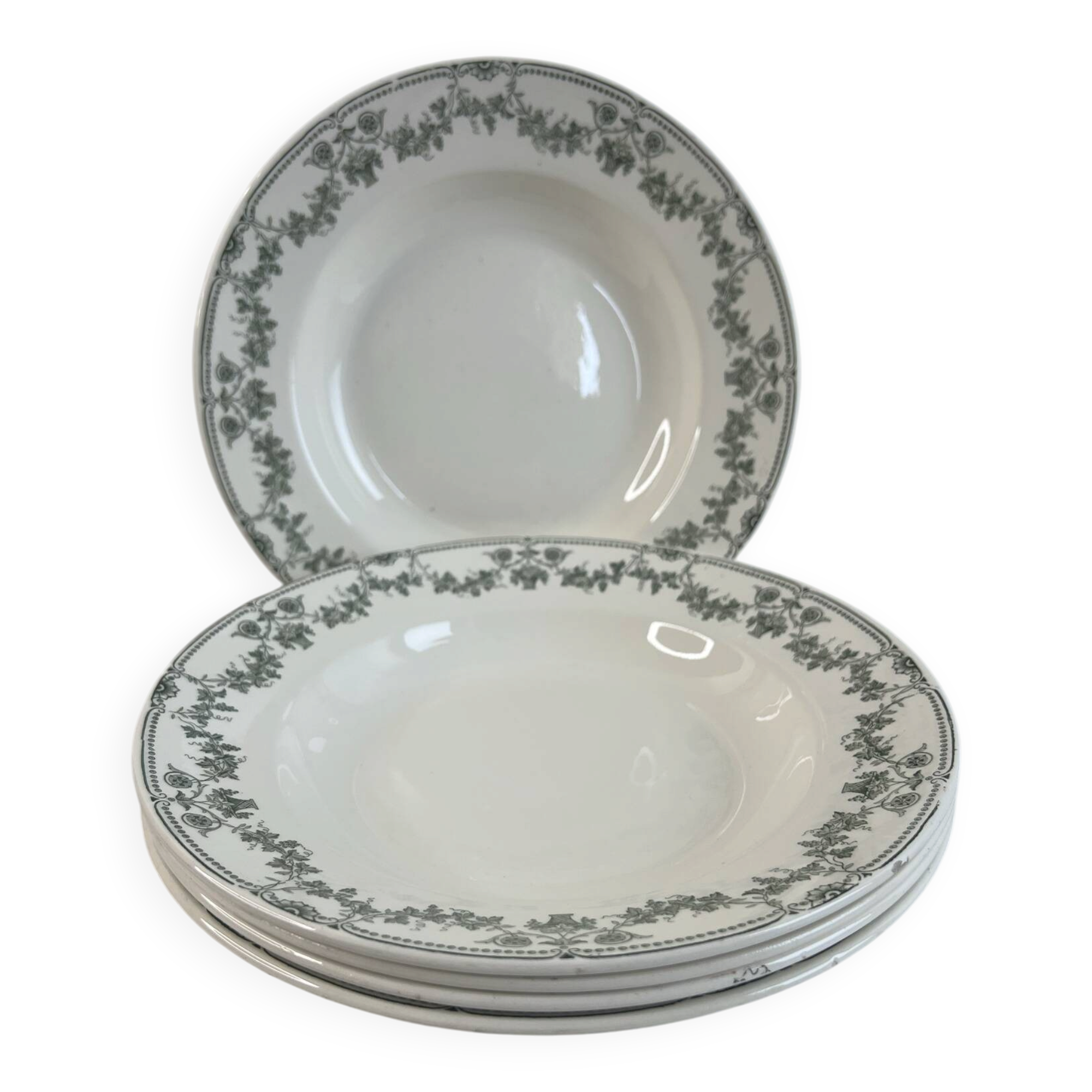 Set of 5 deep plates Badonviller Champagne collection