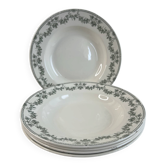 Set of 5 deep plates Badonviller Champagne collection