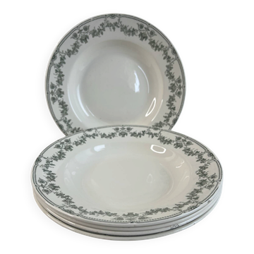 Lot de 5 assiettes creuses Badonviller collection Champagne