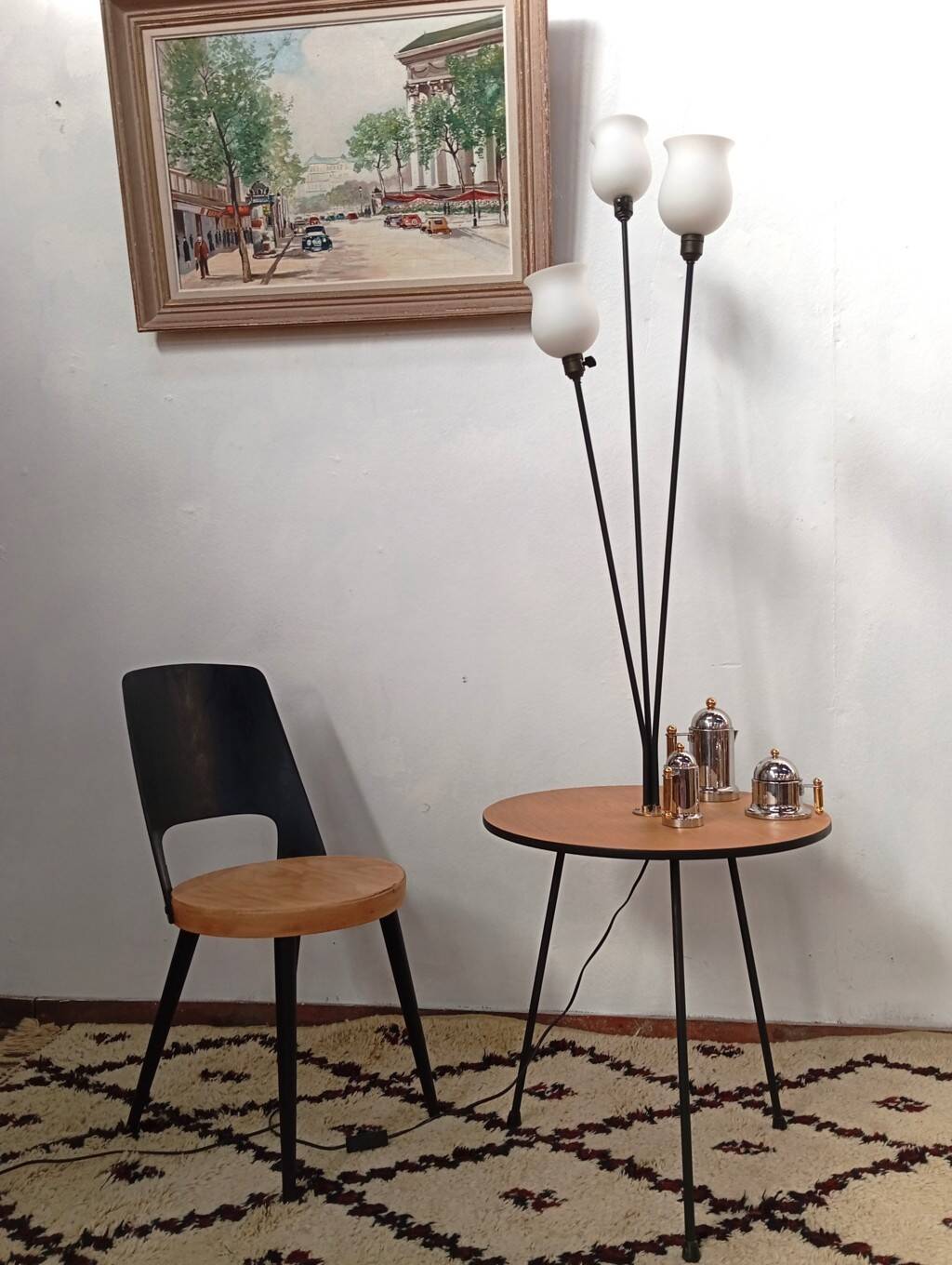 1950s tripod floor lamp