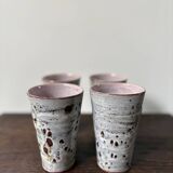 Set of 4 ceramic orangeade cups from the 70s