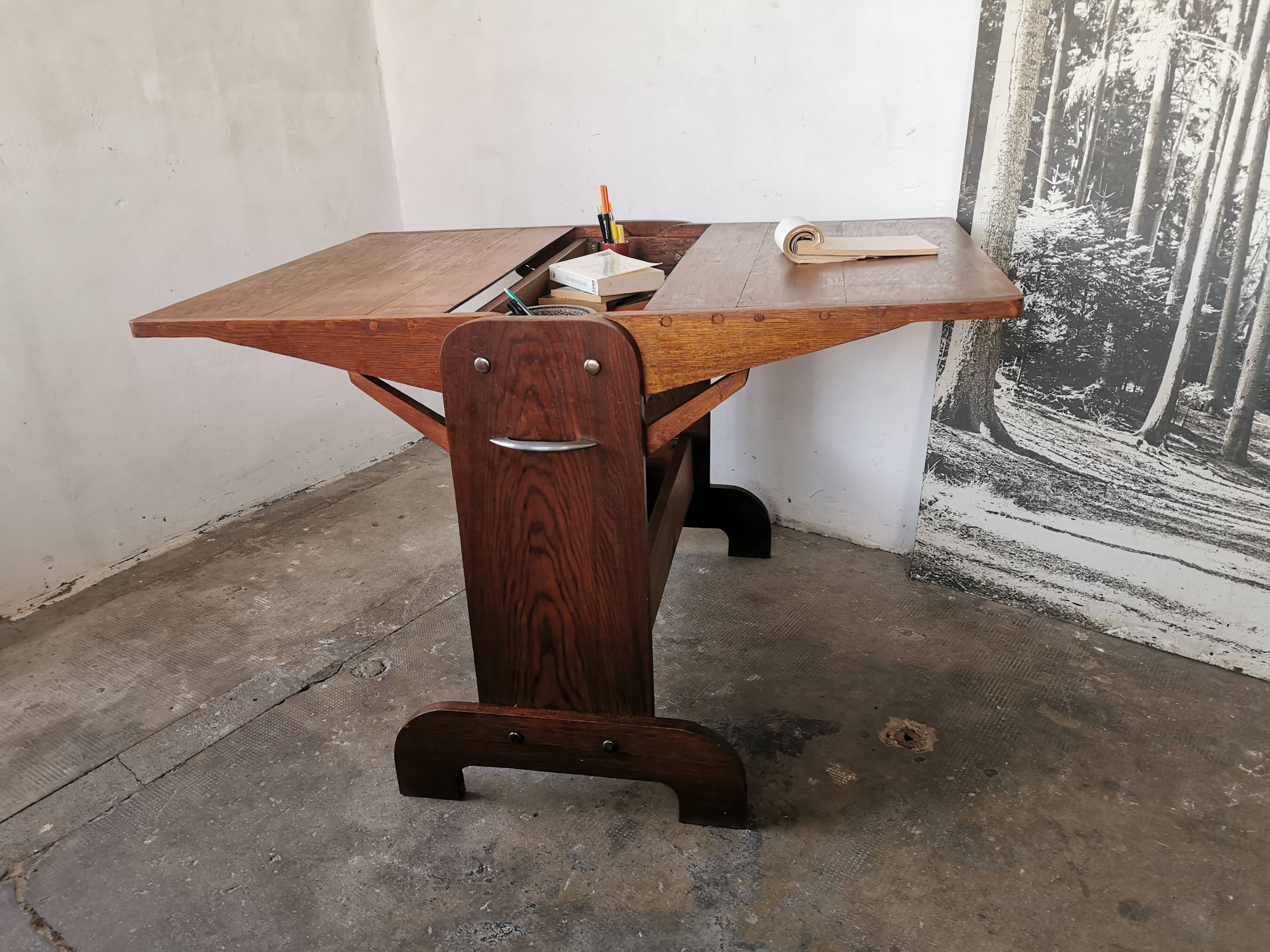 Double retractable desk 1950, Raclem
