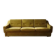 Canapé-lit pliant des années 50, 3 places en tissu moutarde / olive, Tchécoslovaquie, 208 × 100 × 65 cm