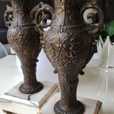 Vases fireplace amphorae, art nouveau in regulates and marble