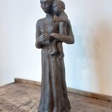 Sculpture representing a woman holding a child - original terracotta