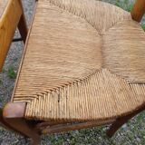 Suite of 9 straw chairs