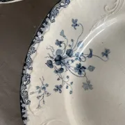 Round ironstone dishes E. Bourgeois Large deposit decorated with violets