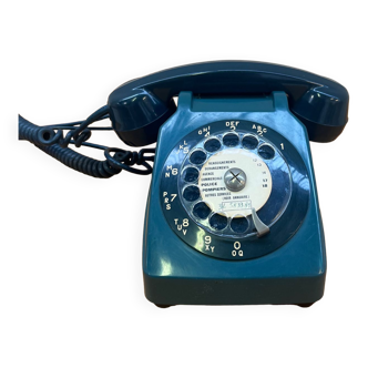 Téléphone socotel S 63 bleu/vert à cadran