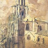 Table study wash Aix attr. Ed. Pannetier (1884-1965) architecture