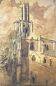 Tableau étude lavis Aix attr. Ed. Pannetier (1884-1965) architecture