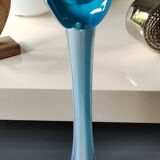 Vase Murano Calla. Forme.florale de Fleur d'Arum. Tons bleus. Haut 41 cm