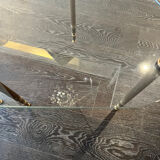 1960s designer glass and metal sofa end table