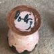 Vallauris egg cup with Voltz ceramic point decoration.