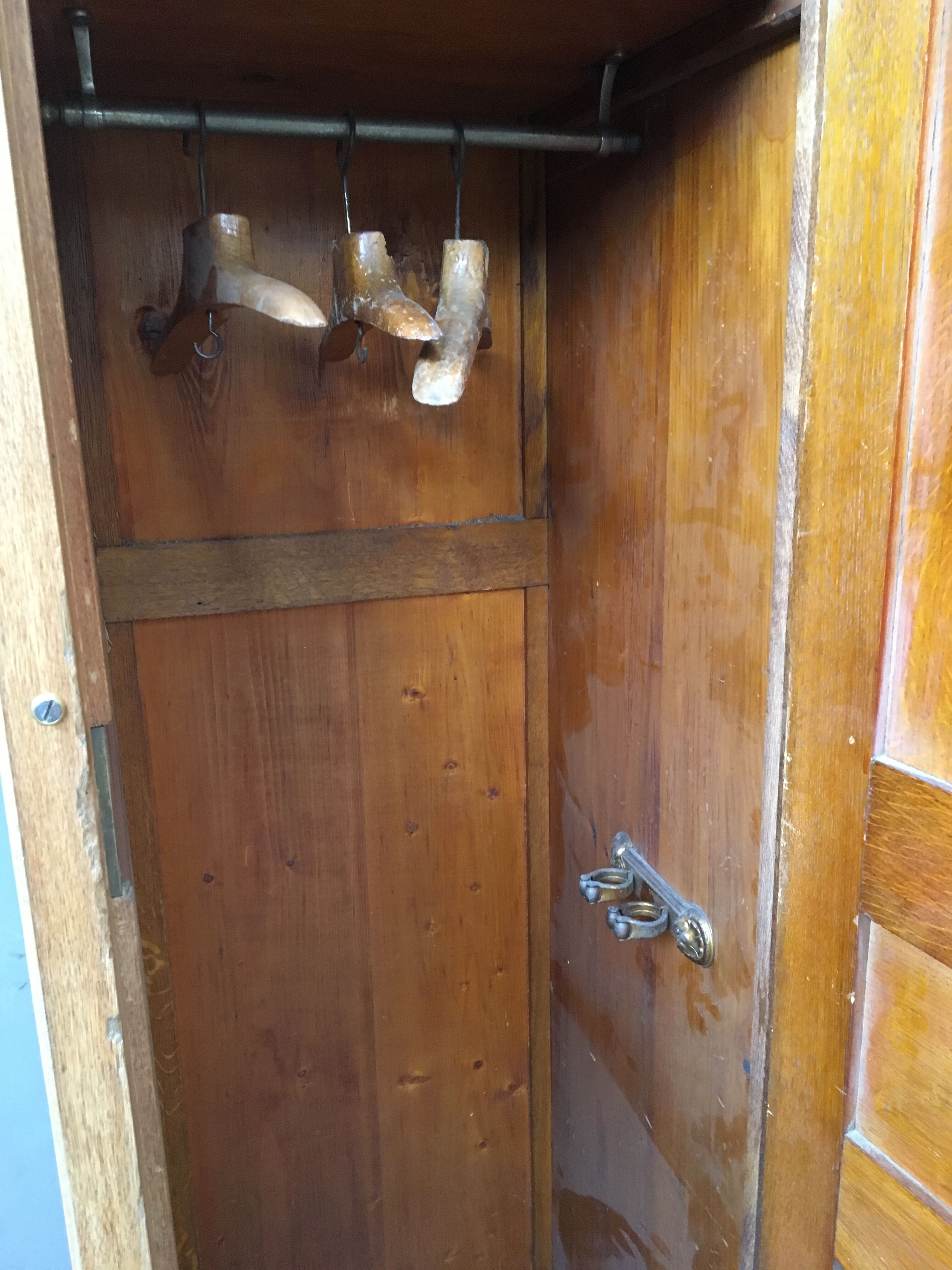 Former wardrobe of the Bank of France in light oak, 2 doors, years 30