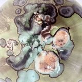 Glazed ceramic art vase with standing ceramic ring by Hanne Wydra-Jantz, Germany 1980