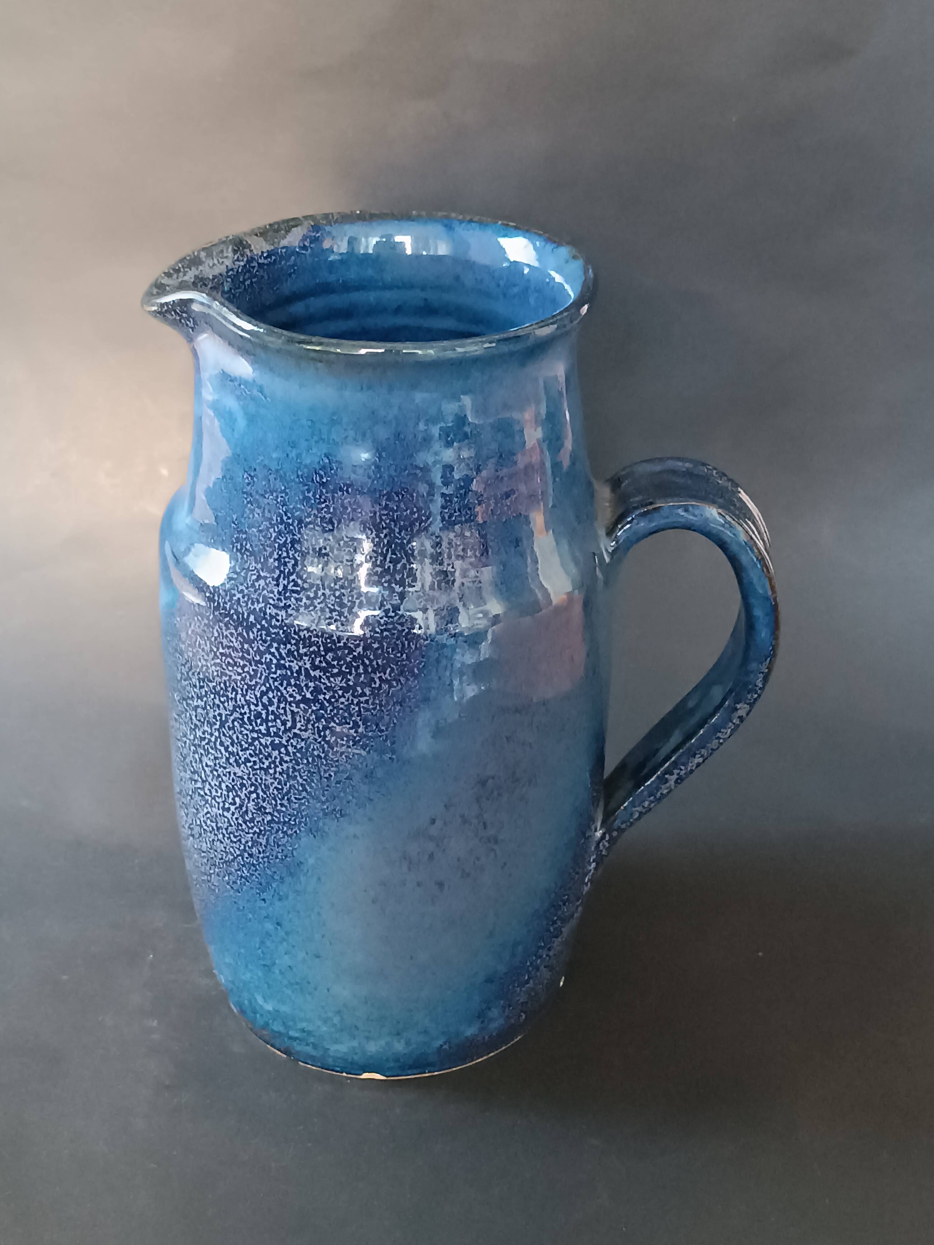 Blue stoneware jug La Combe du Lac Lamoura