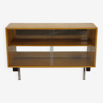 1960s Oak Glass Cabinet with Lucide Legs ,Germany