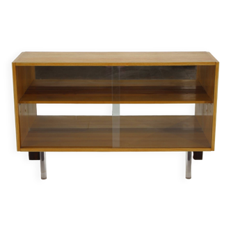 1960s Oak Glass Cabinet with Lucide Legs ,Germany