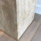 Travertine and brass column by Willy Rizzo