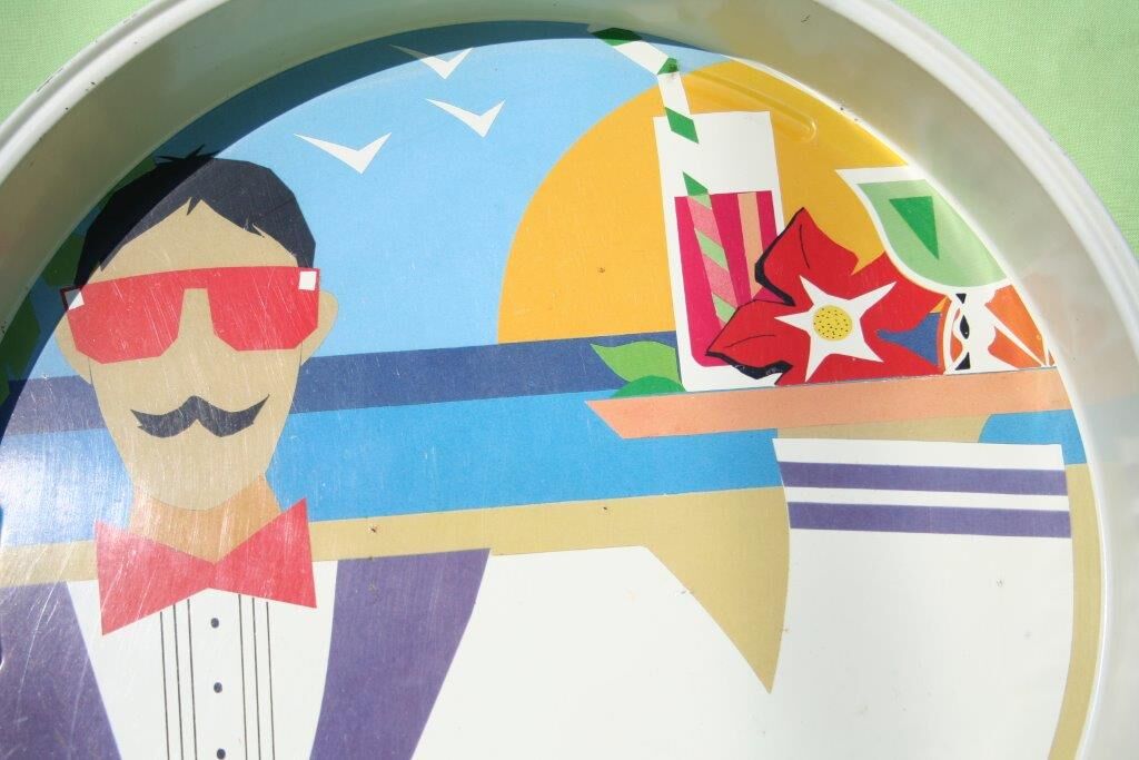 Painted metal plate 60 years