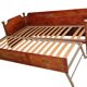Divano letto in stile nautico in mogano con dettagli in ottone, fine XIX