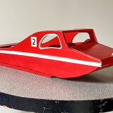 Large wooden canoe from the Joujoulac brand, very rare, vintage toy